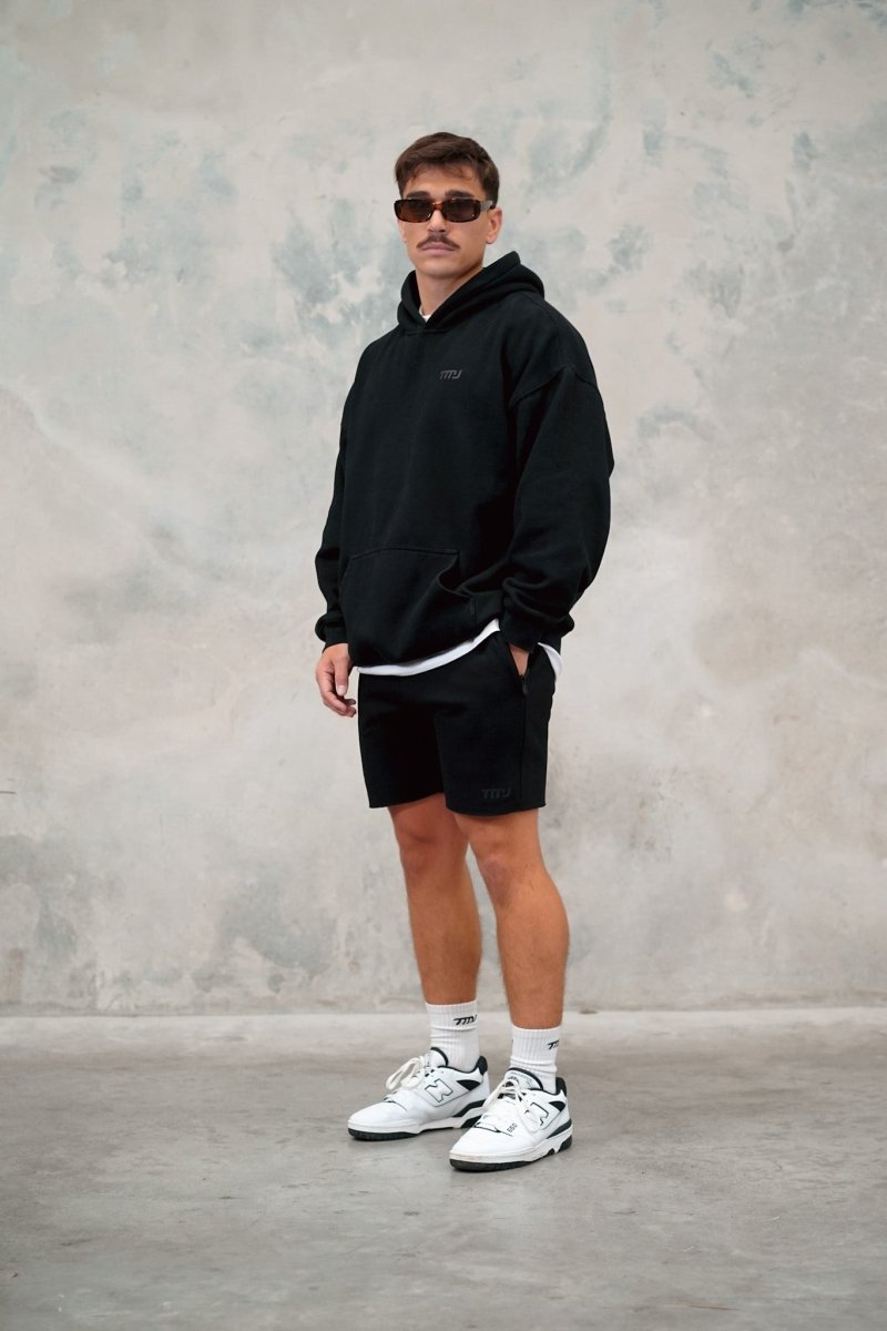 TMJ Apparel - TMJ Apparel Everyday Cut Off Fleece Shorts - Small - Black