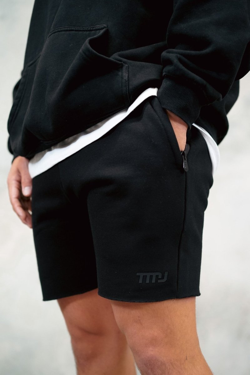TMJ Apparel - TMJ Apparel Everyday Cut Off Fleece Shorts - Small - Black