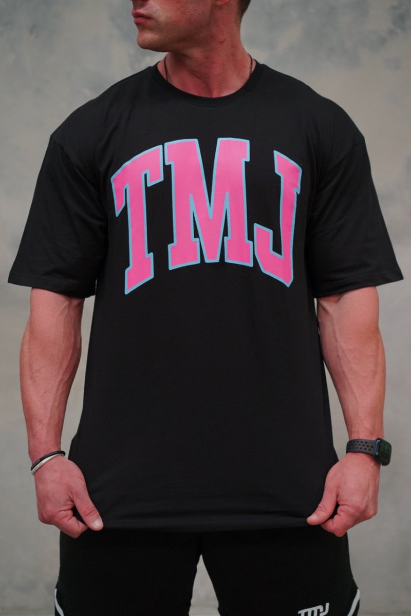 TMJ Apparel - TMJ Apparel Oversized Warm - Up Tee - S/M - Black/Pink