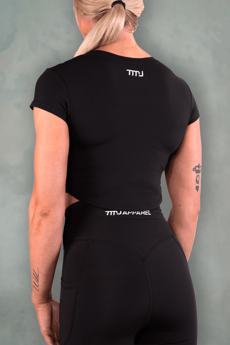 TMJ Apparel - TMJ Apparel Sia Short Sleeve Crop - Large - Black
