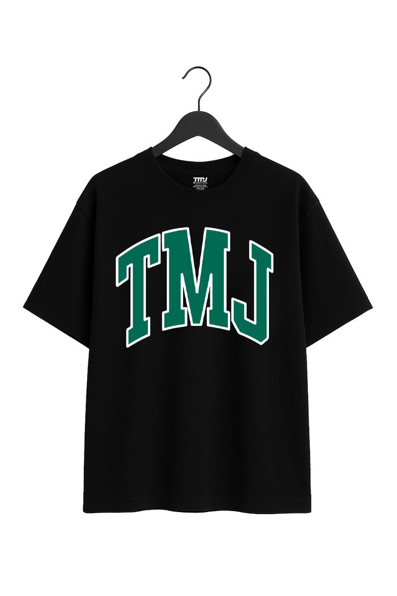 TMJ Apparel - Oversized Warm - Up Tee - Black/Green - S/M