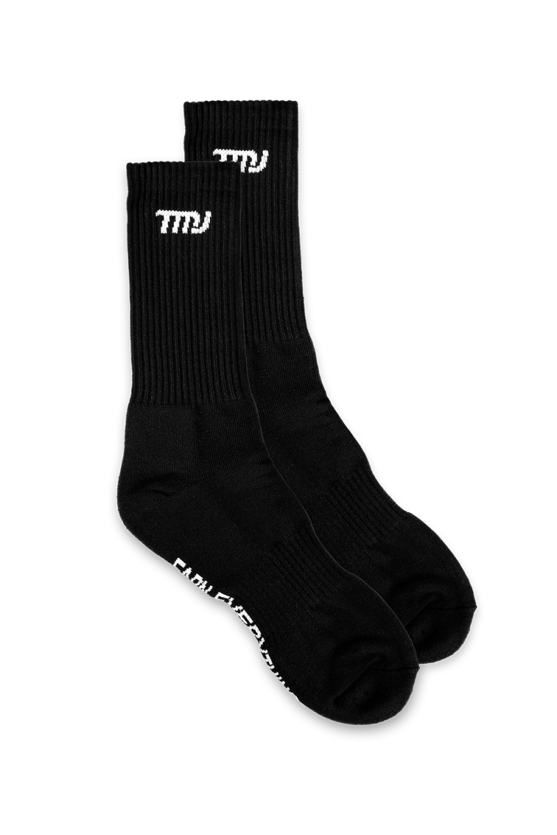 TMJ Apparel - Crew Socks - Black - US 6 - 9