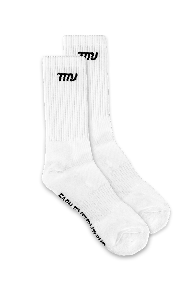 TMJ Apparel - Crew Socks - White - US 6 - 9