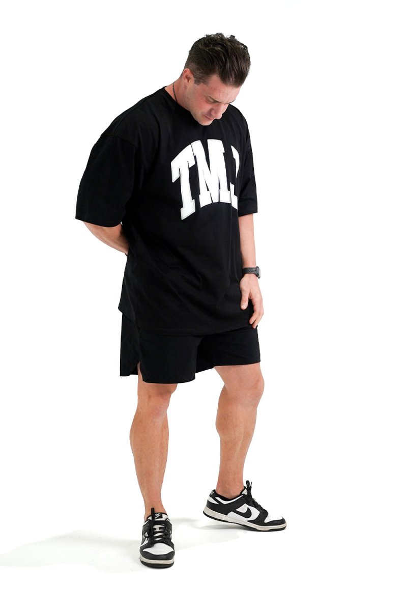 TMJ Apparel - Oversized Warm - Up Tee - Black/White - S/M