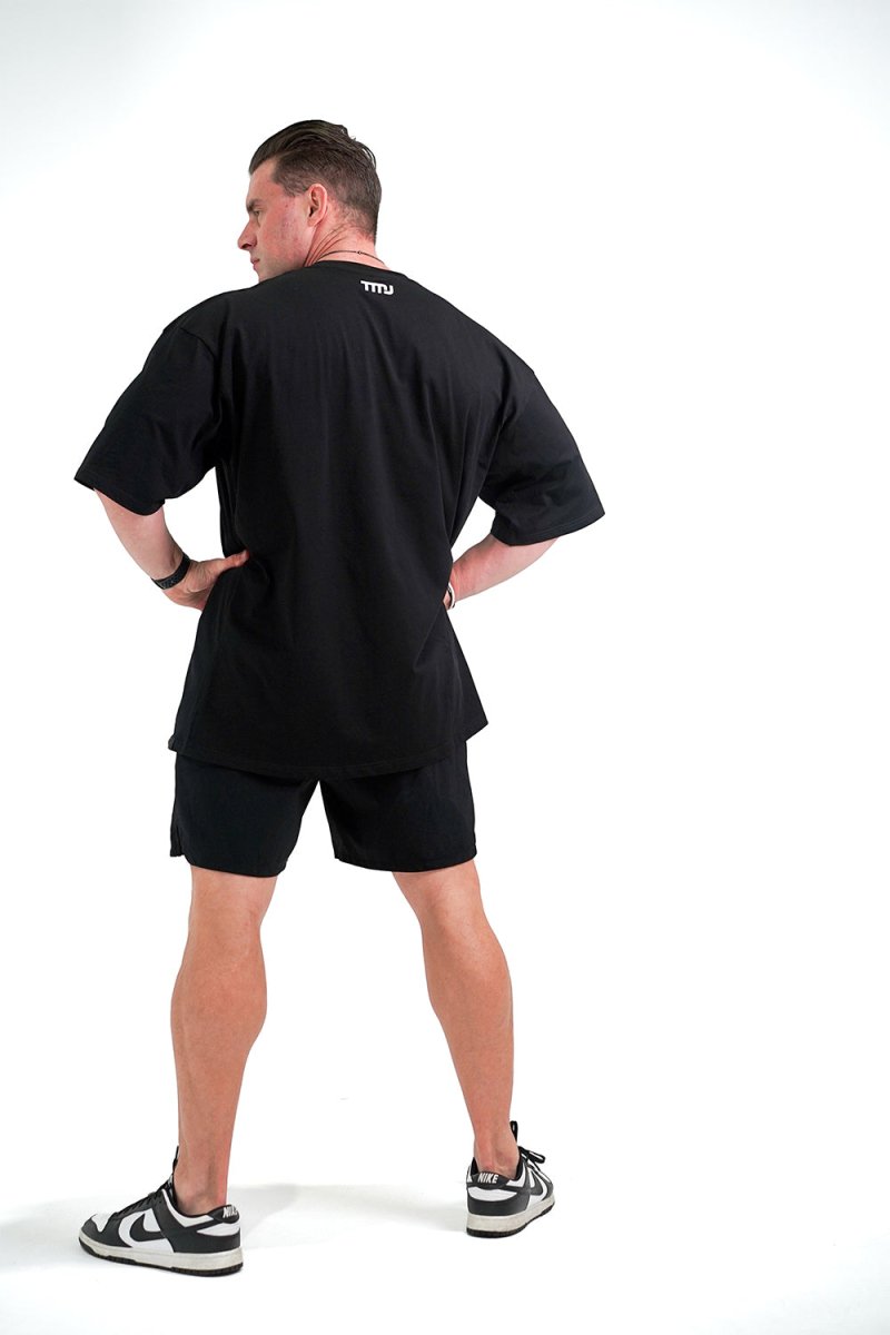 TMJ Apparel - Oversized Warm - Up Tee - Black/White - S/M
