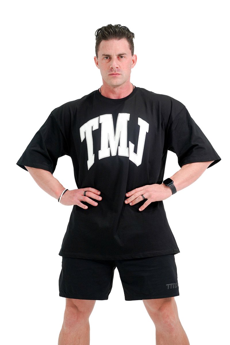 TMJ Apparel - Oversized Warm - Up Tee - Black/White - S/M