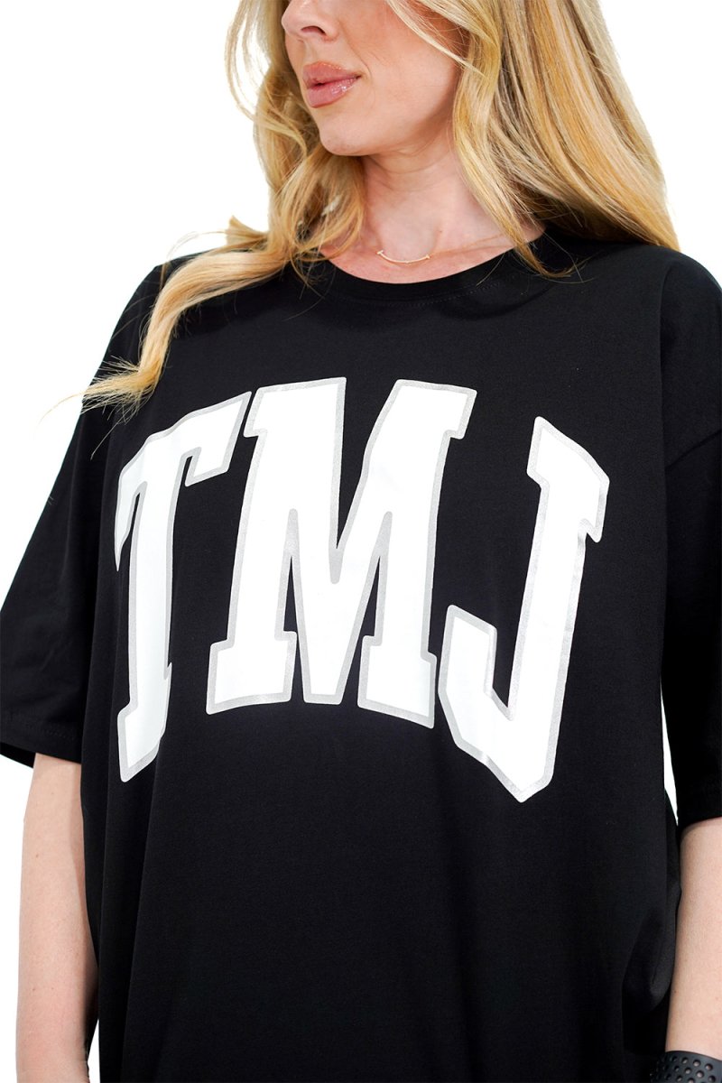 TMJ Apparel - Oversized Warm - Up Tee - Black/White - S/M
