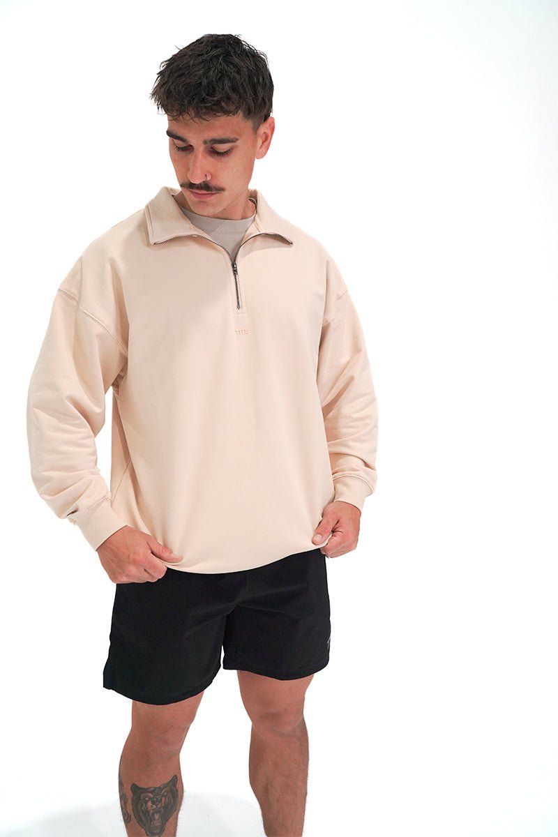 TMJ Apparel - Origin Quarter Zip Jumper - Cream - XS
