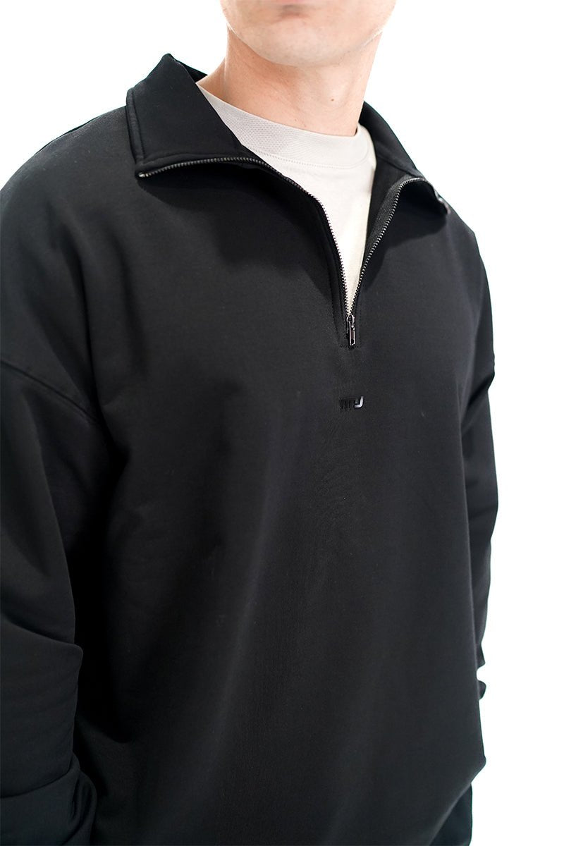TMJ Apparel - Origin Quarter Zip Jumper - Black - XS