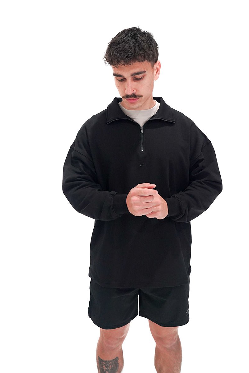 TMJ Apparel - Origin Quarter Zip Jumper - Black - XS