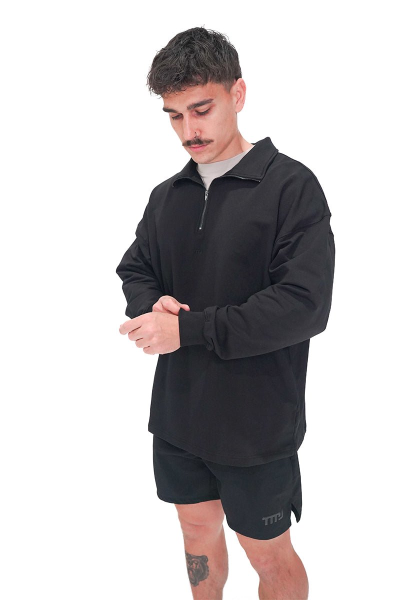 TMJ Apparel - Origin Quarter Zip Jumper - Black - XS