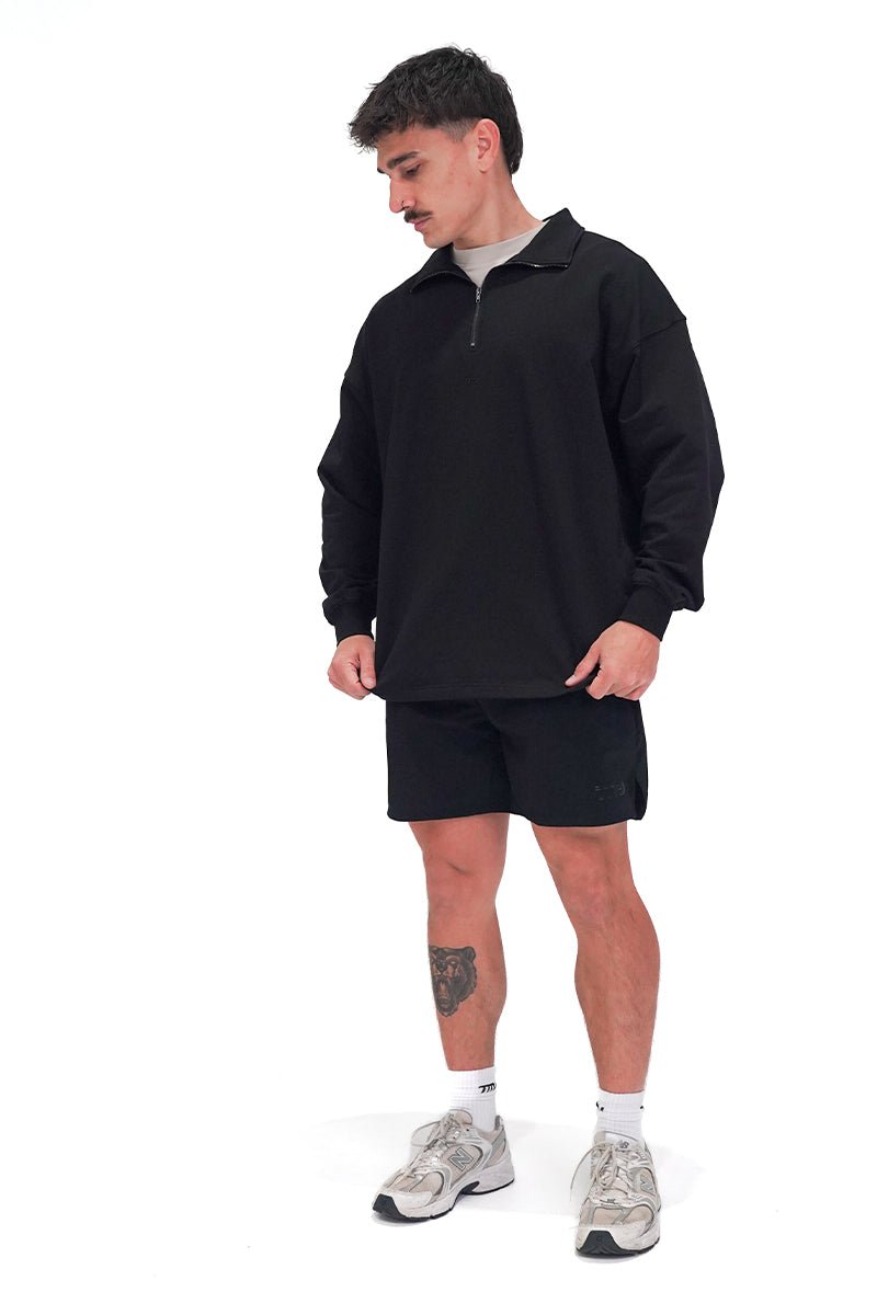 TMJ Apparel - Origin Quarter Zip Jumper - Black - XS