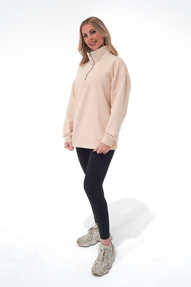 TMJ Apparel - Origin Quarter Zip Jumper - Cream - XS