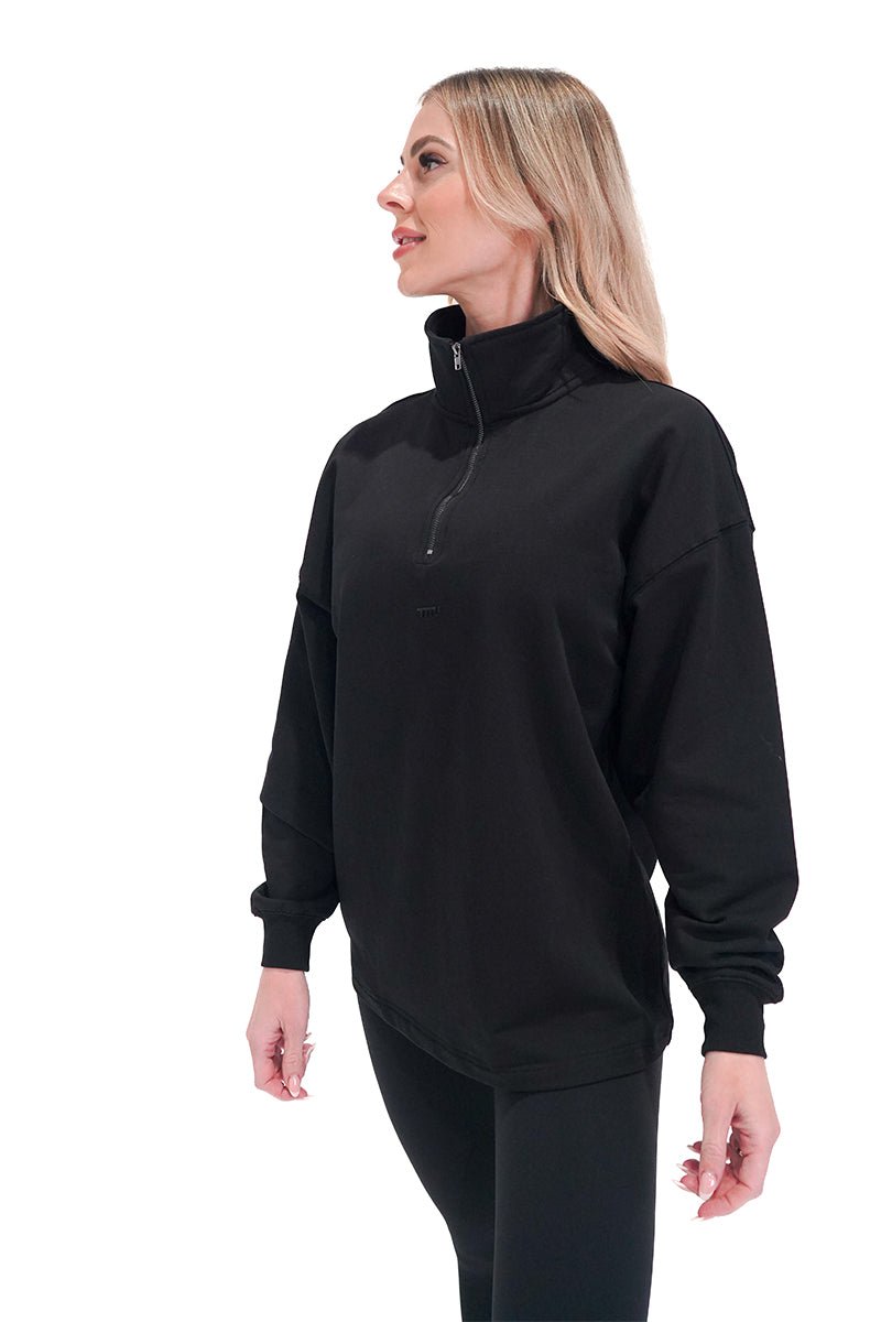 TMJ Apparel - Origin Quarter Zip Jumper - Black - XS