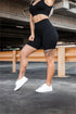 TMJ Apparel - Luxe Ribbed Mid Shorts - Black - X - Small
