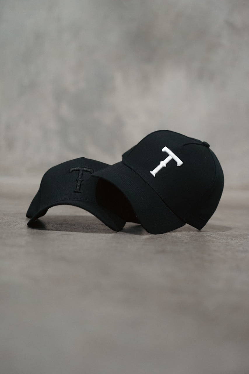 TMJ Apparel 9Phorty T A-Frame Snapback Hats in Black and Blackout