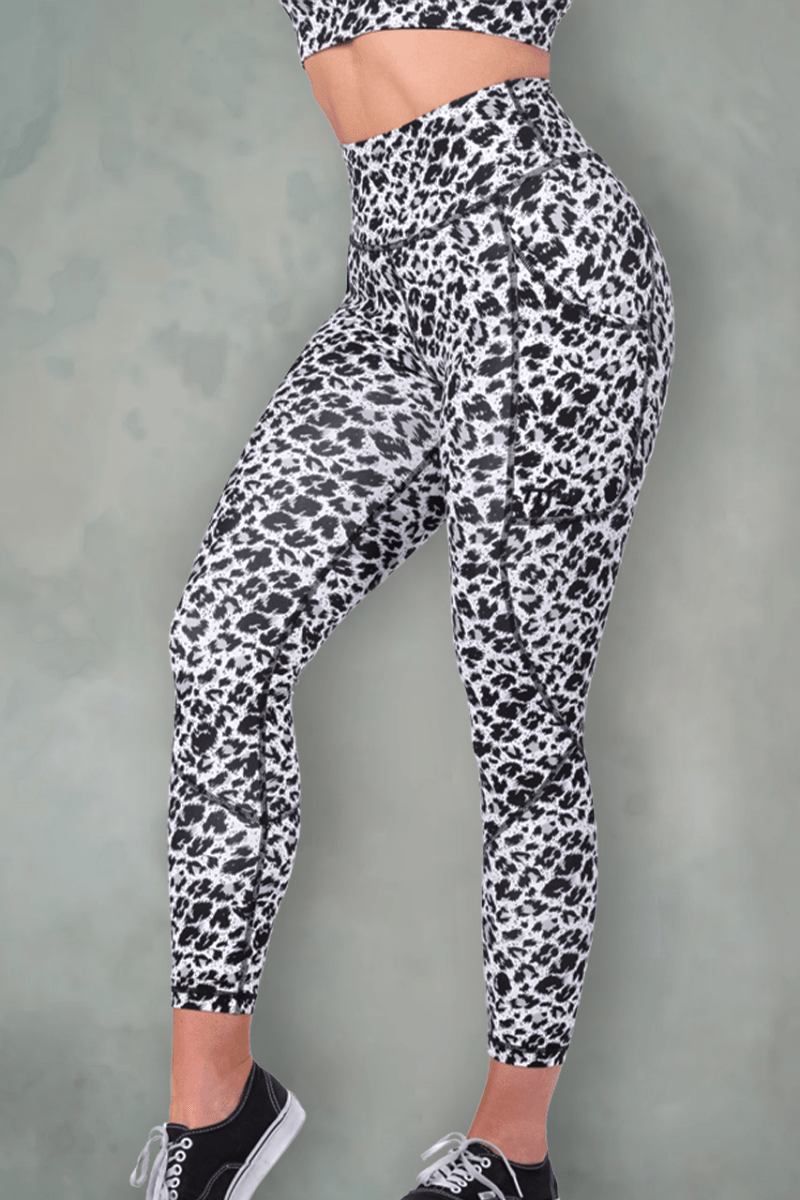 TMJ Apparel - TMJ Apparel Sculpt Tights - XS - White Leopard