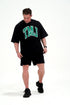 TMJ Apparel - Oversized Warm - Up Tee - Black/Green - S/M