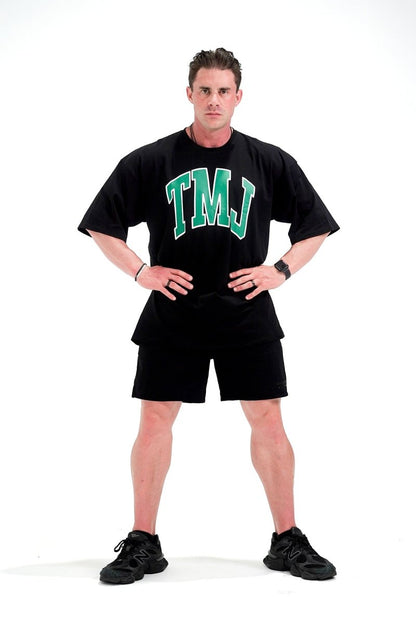 TMJ Apparel - Oversized Warm - Up Tee - Black/Green - S/M