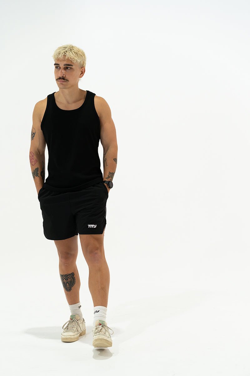 TMJ Apparel - Cotton Ribbed Alpha Tank - Black - Small