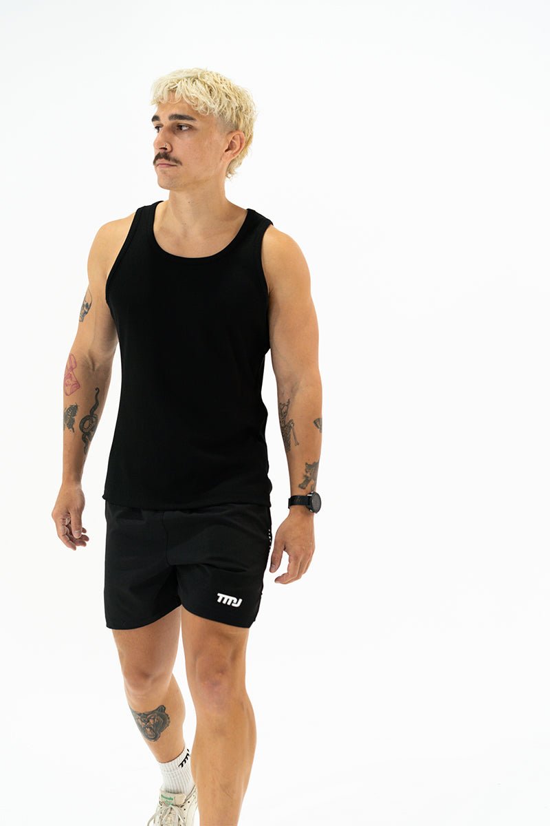 TMJ Apparel - Cotton Ribbed Alpha Tank - Black - Small