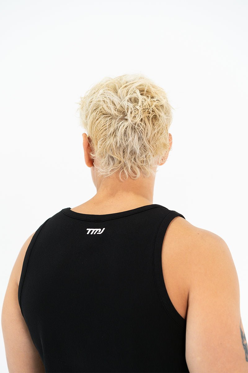 TMJ Apparel - Cotton Ribbed Alpha Tank - Black - Small