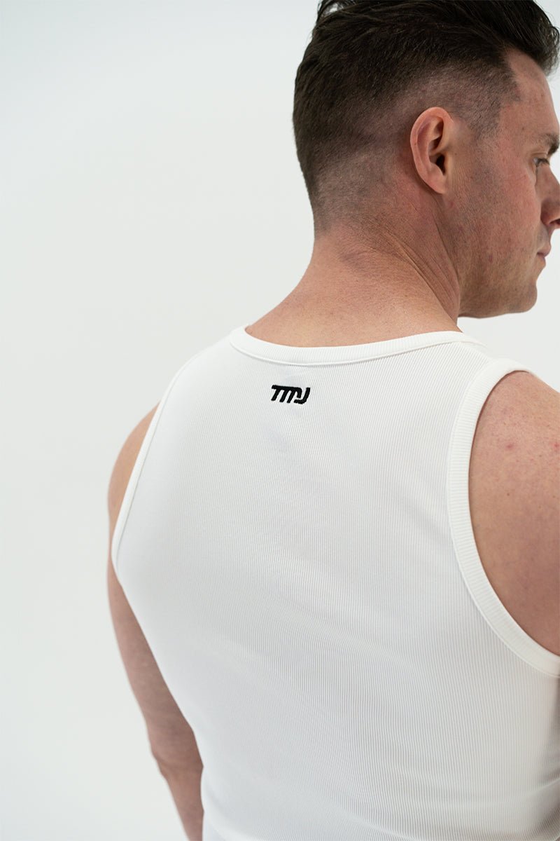 TMJ Apparel - Cotton Ribbed Alpha Tank - White - Small