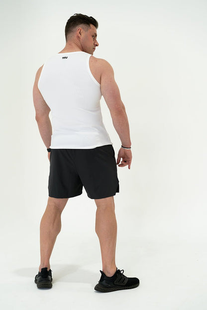 TMJ Apparel - Cotton Ribbed Alpha Tank - White - Small