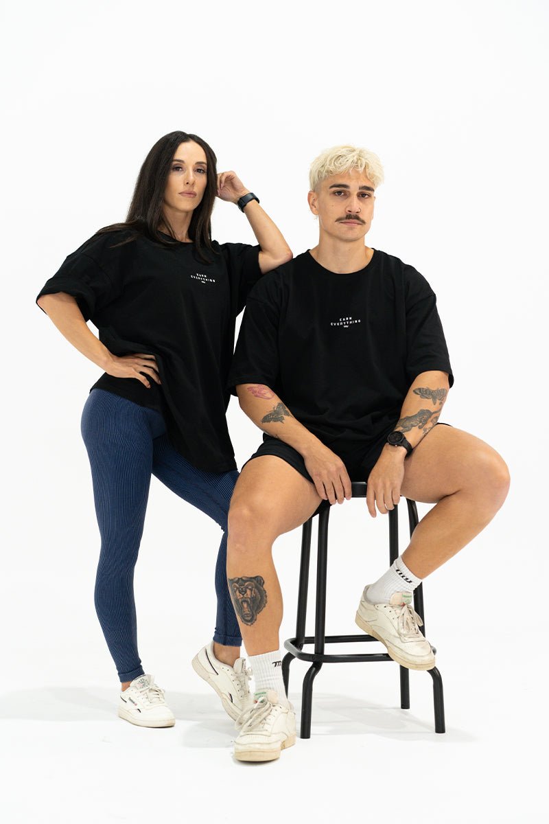 TMJ Apparel - Earn Everything Oversized Tee - Black - S/M