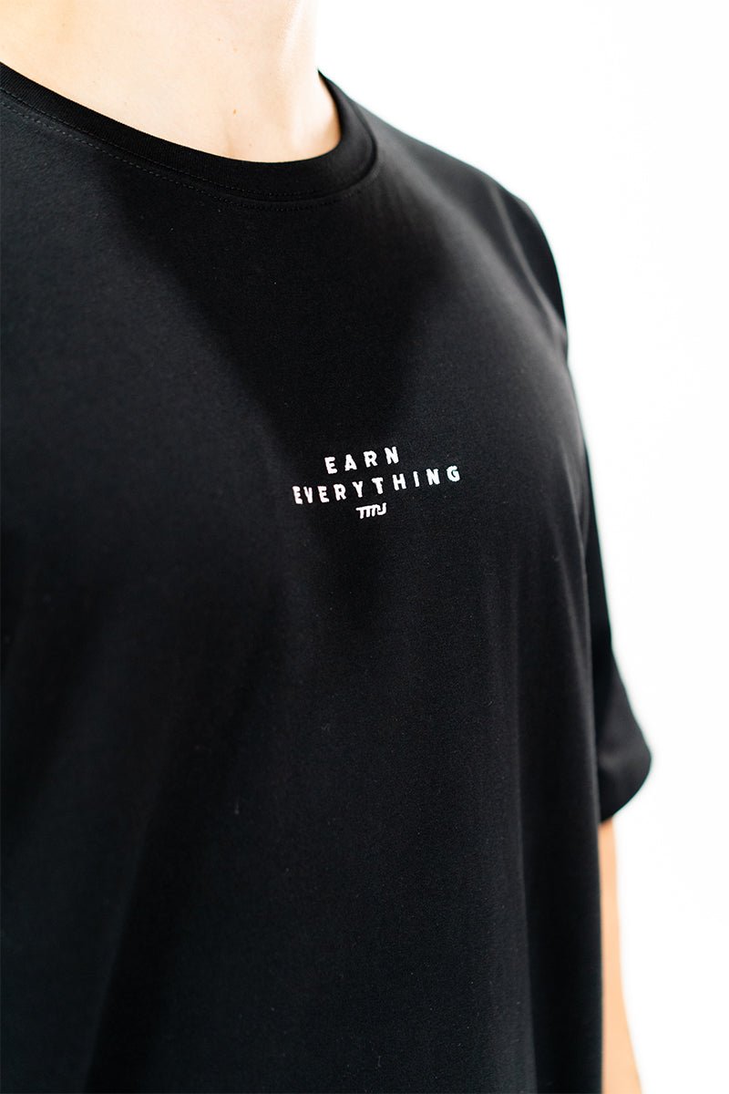 TMJ Apparel - Earn Everything Oversized Tee - Black - S/M