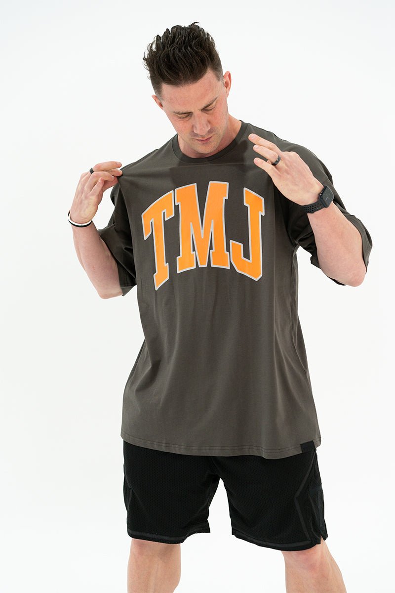 TMJ Apparel - Oversized Warm - Up Tee - Blue/Pink - S/M