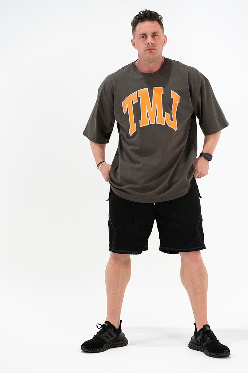 TMJ Apparel - Oversized Warm - Up Tee - Blue/Pink - S/M