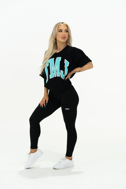 TMJ Apparel - Oversized Warm - Up Tee - Blue/Pink - S/M