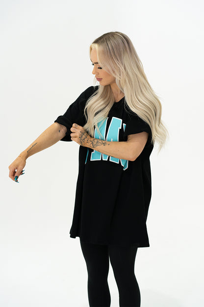 TMJ Apparel - Oversized Warm - Up Tee - Blue/Pink - S/M