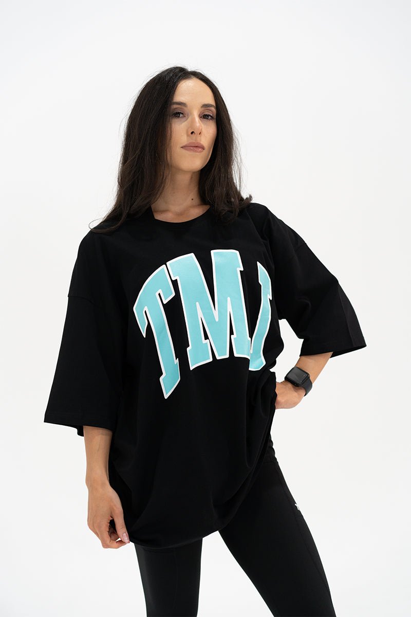 TMJ Apparel - Oversized Warm - Up Tee - Blue/Pink - S/M