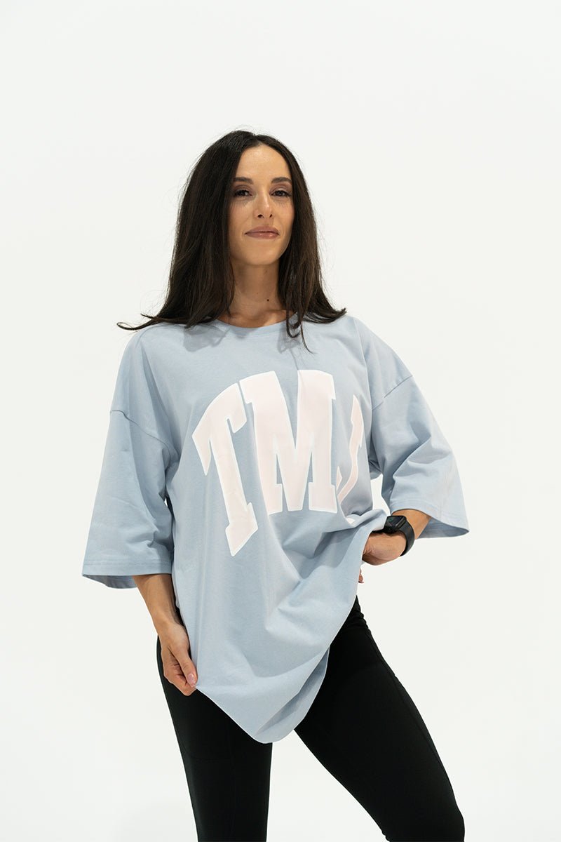 TMJ Apparel - Oversized Warm - Up Tee - Blue/Pink - S/M