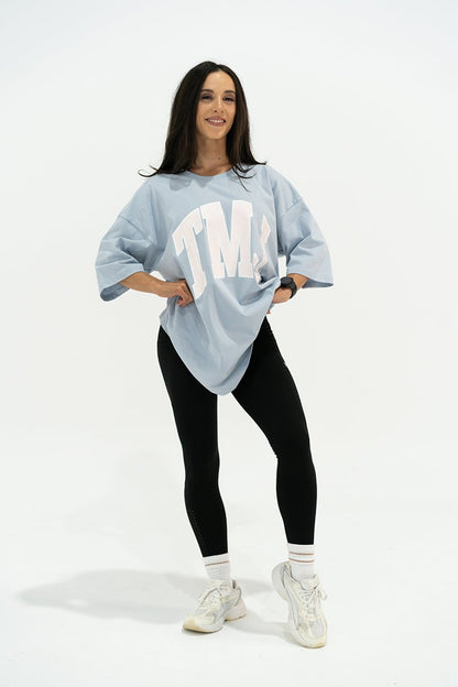 TMJ Apparel - Oversized Warm - Up Tee - Blue/Pink - S/M