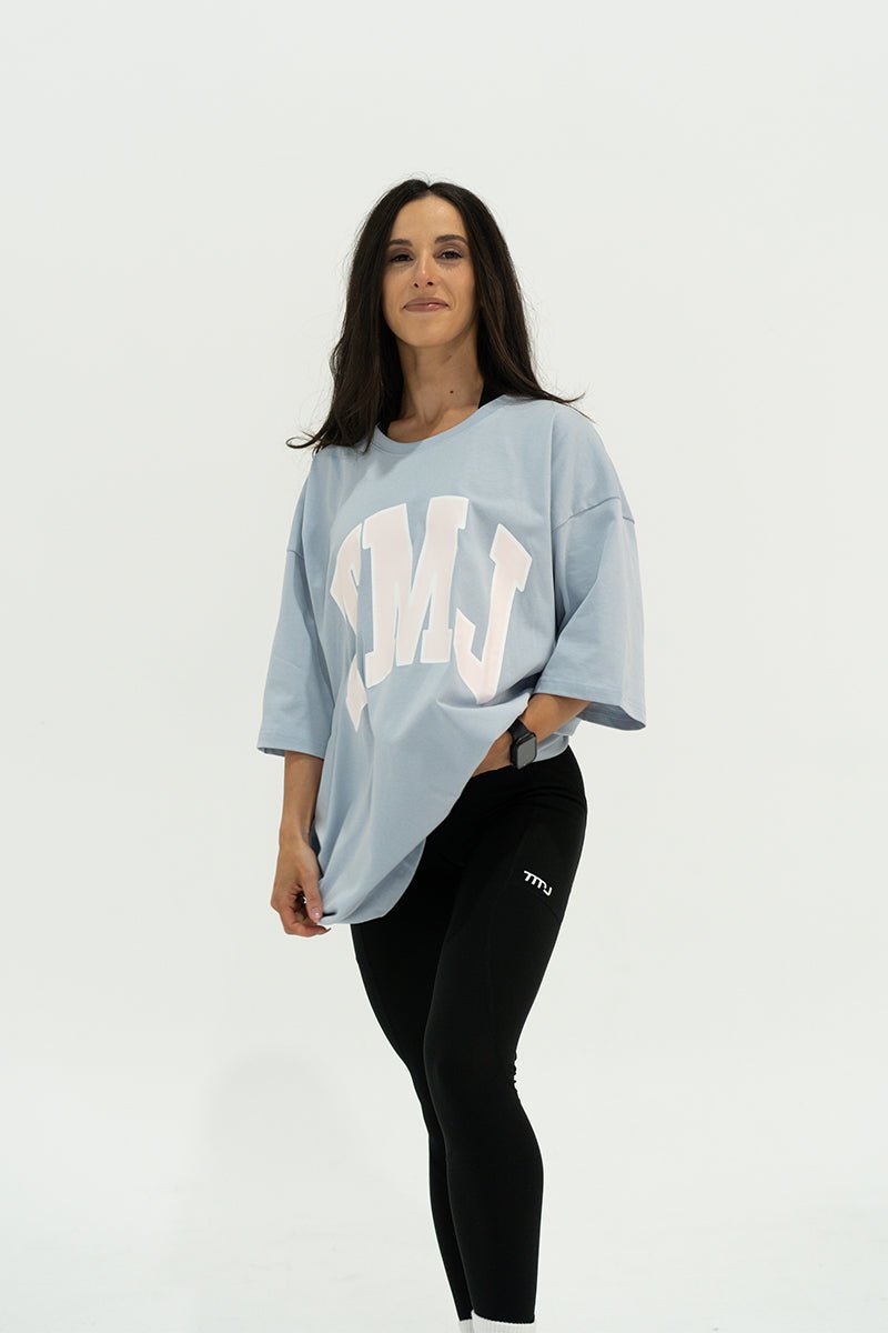 TMJ Apparel - Oversized Warm - Up Tee - Blue/Pink - S/M