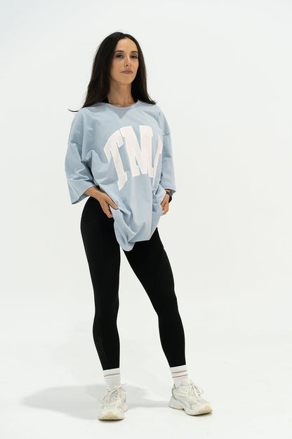 TMJ Apparel - Oversized Warm - Up Tee - Blue/Pink - S/M