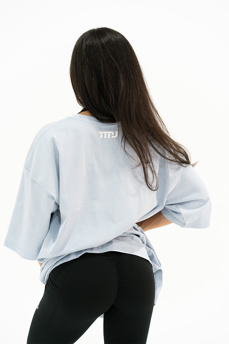 TMJ Apparel - Oversized Warm - Up Tee - Blue/Pink - S/M