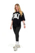 TMJ Apparel - Oversized Warm - Up Tee - Black/White - S/M