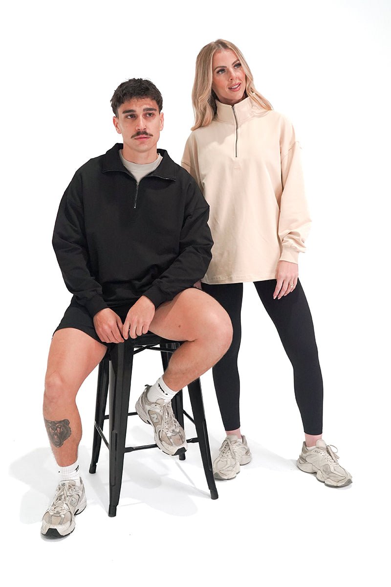 TMJ Apparel - Origin Quarter Zip Jumper - Black - XS