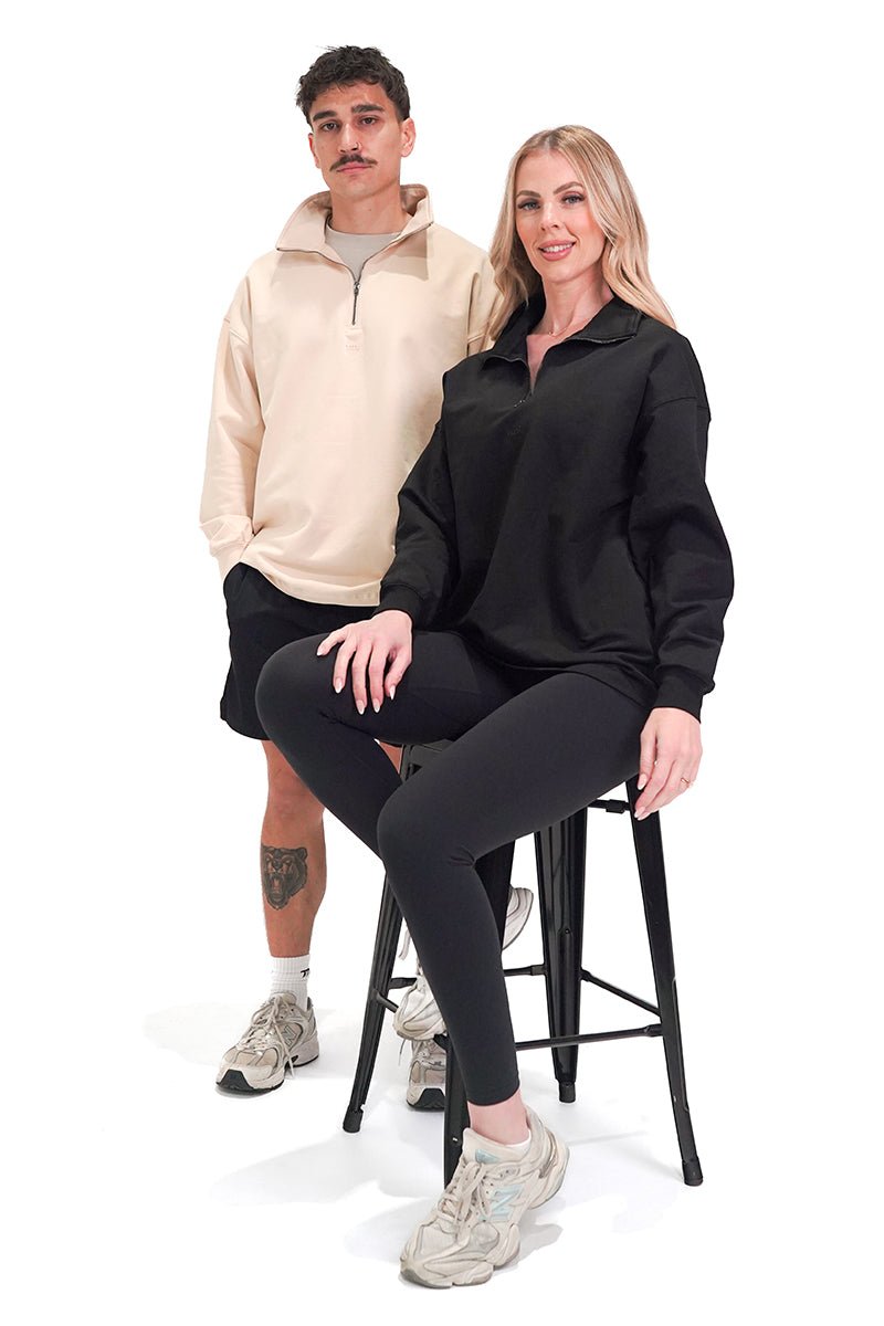 TMJ Apparel - Origin Quarter Zip Jumper - Black - XS