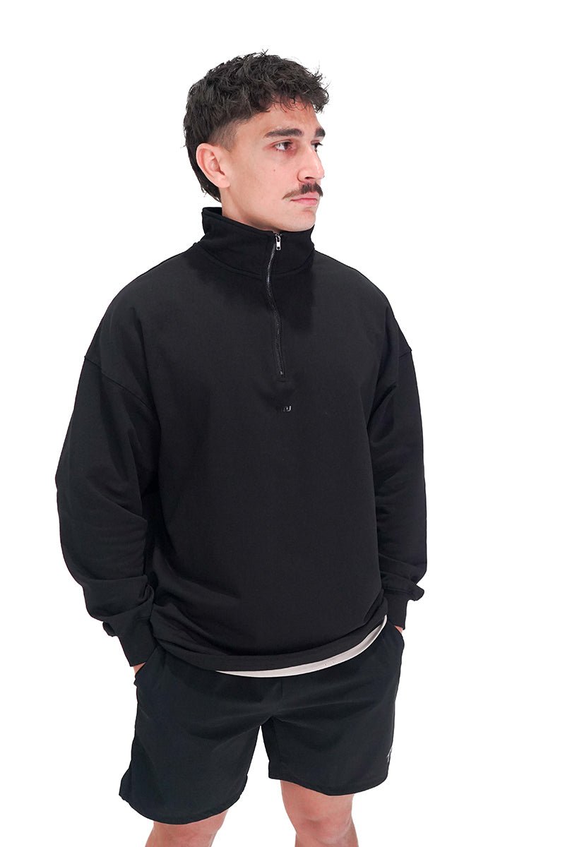 TMJ Apparel - Origin Quarter Zip Jumper - Black - XS