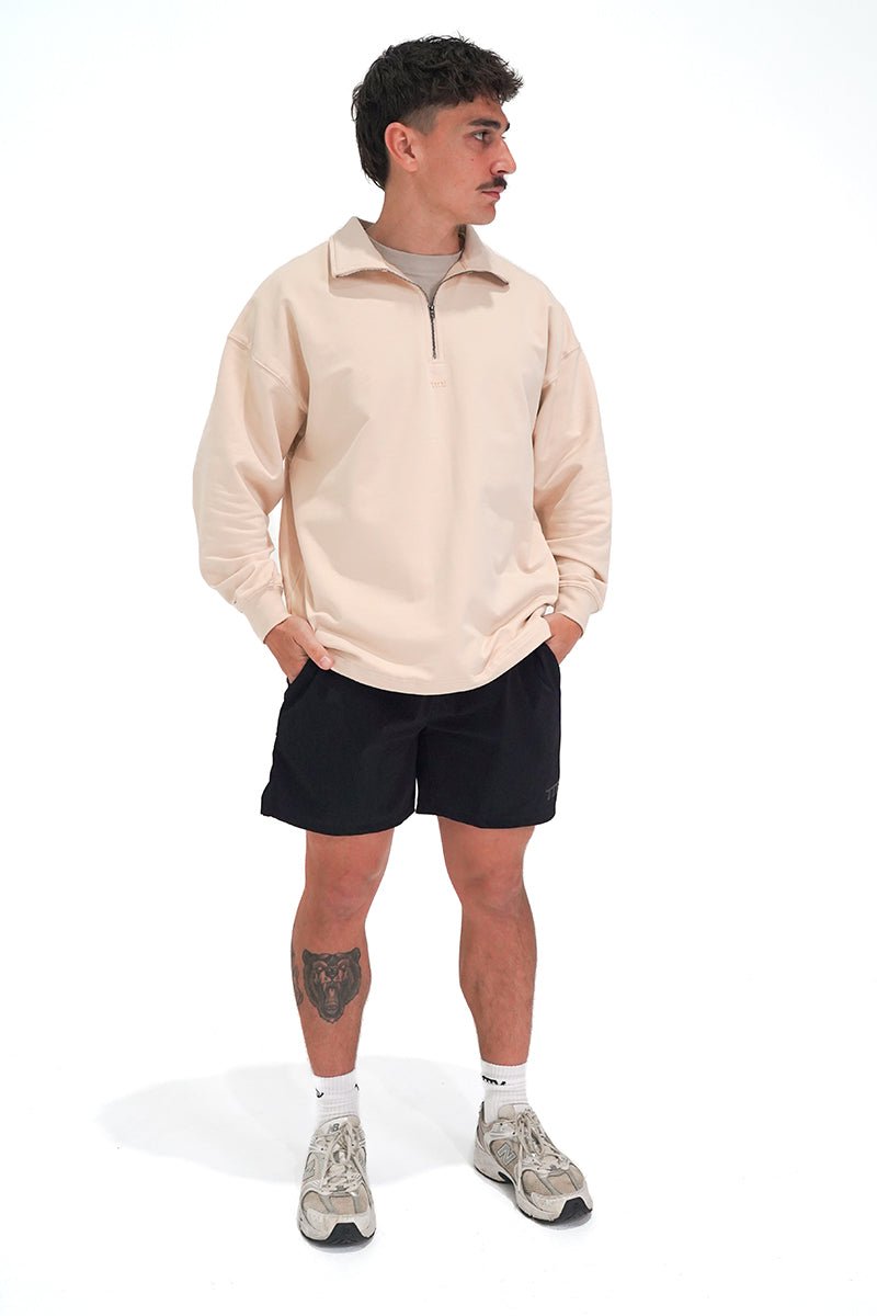 TMJ Apparel - Origin Quarter Zip Jumper - Cream - XS