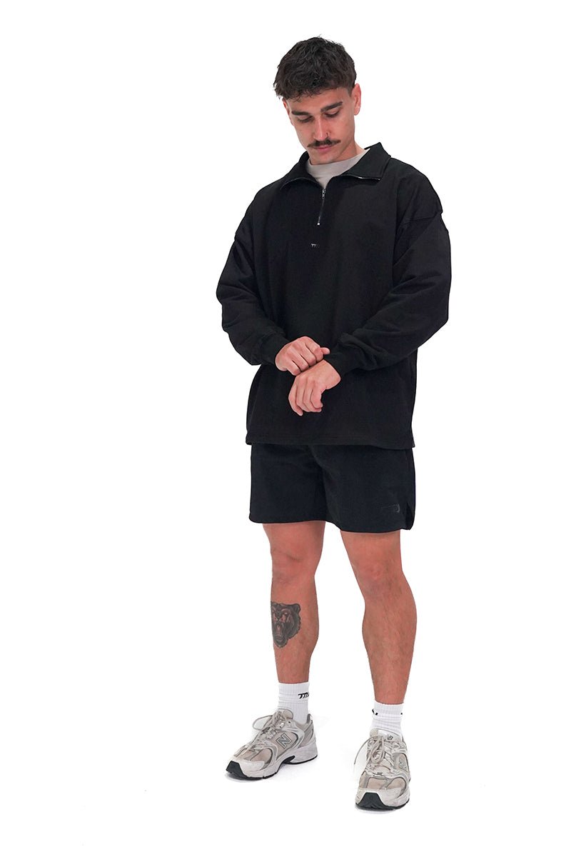 TMJ Apparel - Origin Quarter Zip Jumper - Black - XS